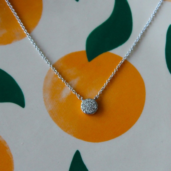Adina Reyter Sterling Silver Diamond Disc Necklace - Picture 3 of 6